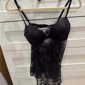 Victoria's Secret Black Lace Chemise